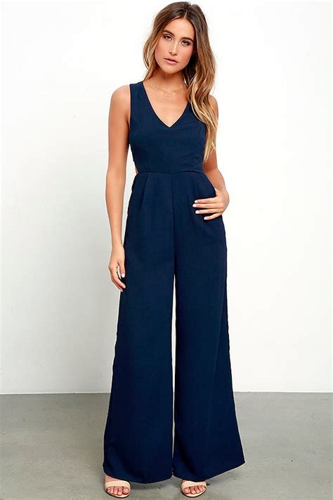 dressy navy blue jumpsuit.